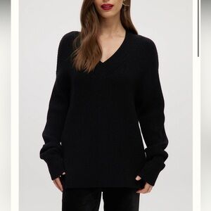 Hilary Radley Lurex Sweater Black with Metallic Threads Size Medium